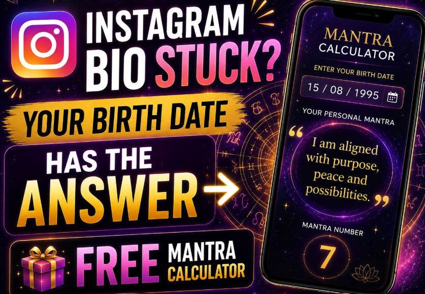 Instagram Bio Stuck? Your Birth Date Has the Answer — Free Mantra Calculator